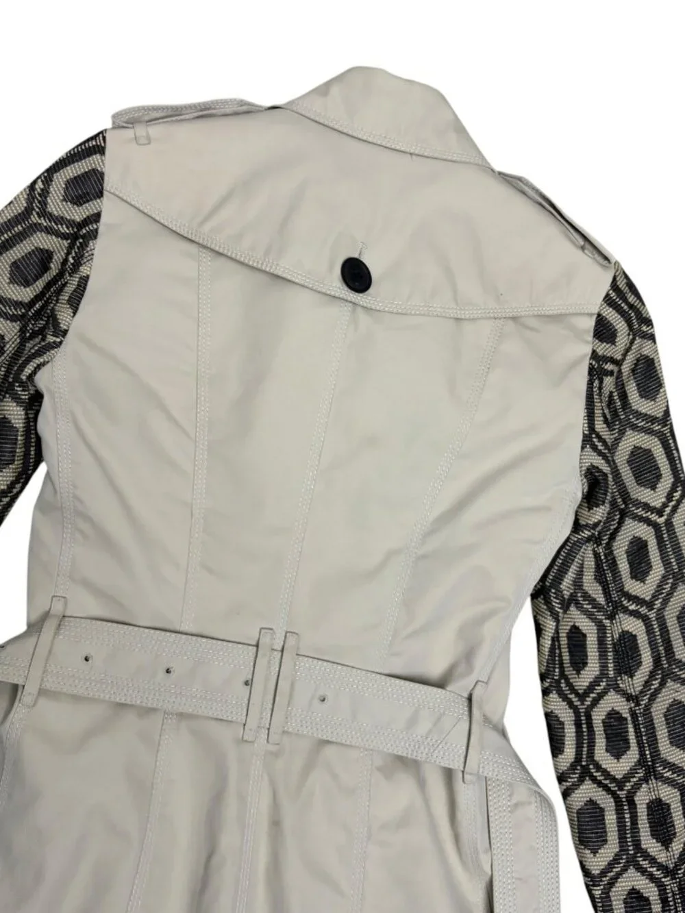 BURBERRY Trench Coat Luxury Designer Business Casual Jacquard Vintage 2012 - XS - Picture 5 of 10